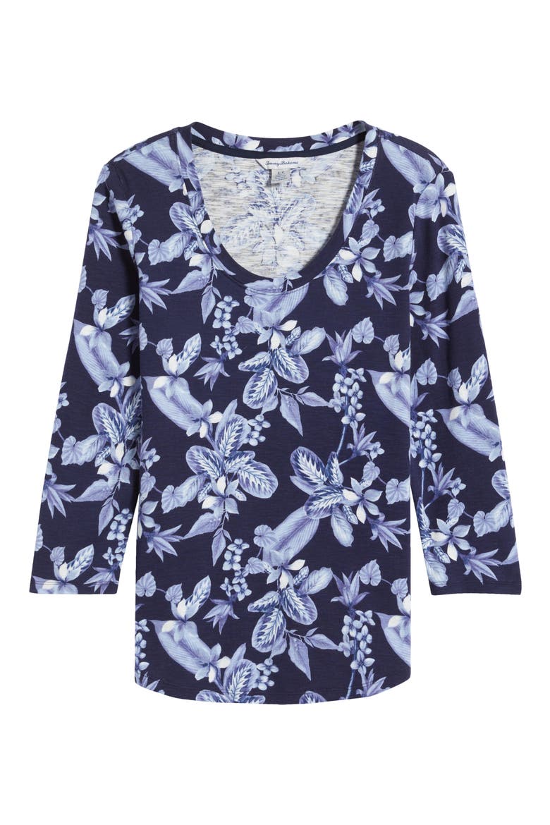 Ashby Isles High Tide Floral Scoop Neck T-Shirt, Alternate, color, COASTLINE