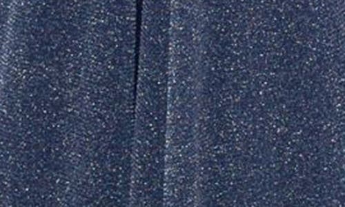 Marina Knot Front Shimmer Long Sleeve Gown In Blue