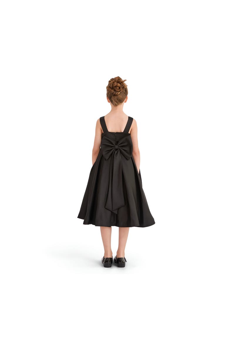Satin Bow-Back Dress, Alternate, color, Black
