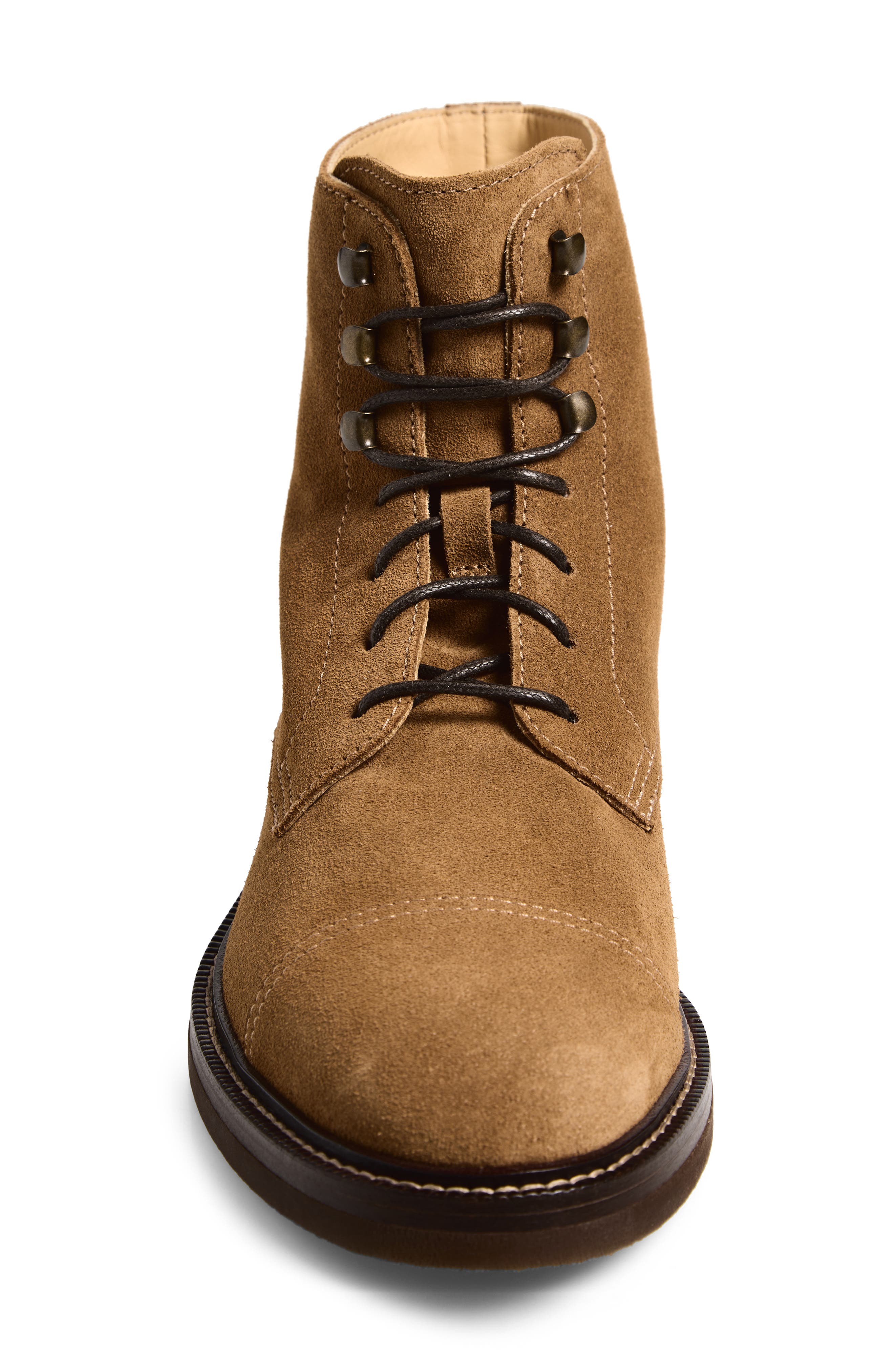 Cap Toe Lace-Up Boot, Alternate, color, C8050 LIGHT BROWN