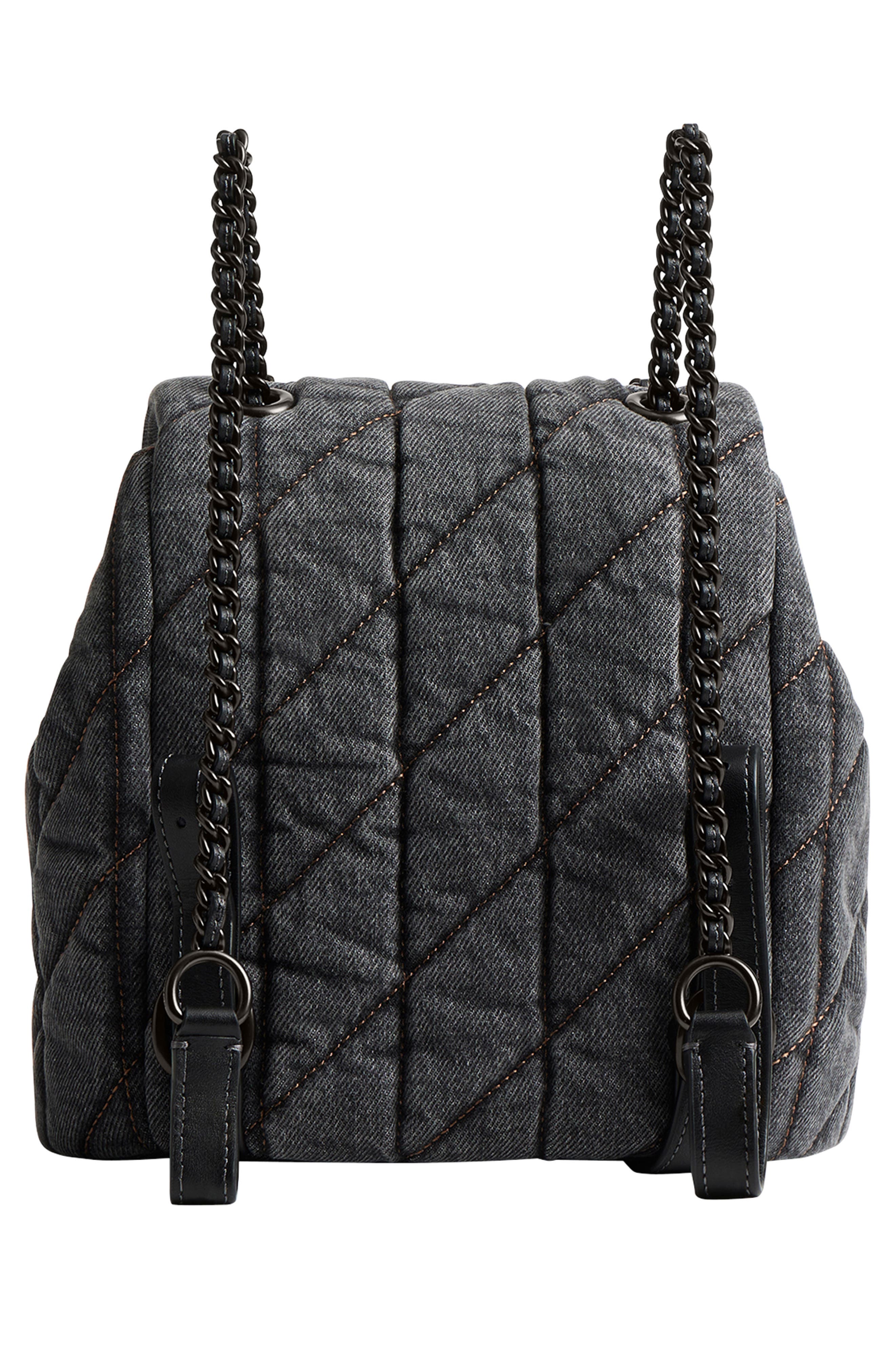 COACH Tabby Quilted Denim Backpack, Alternate, color, 