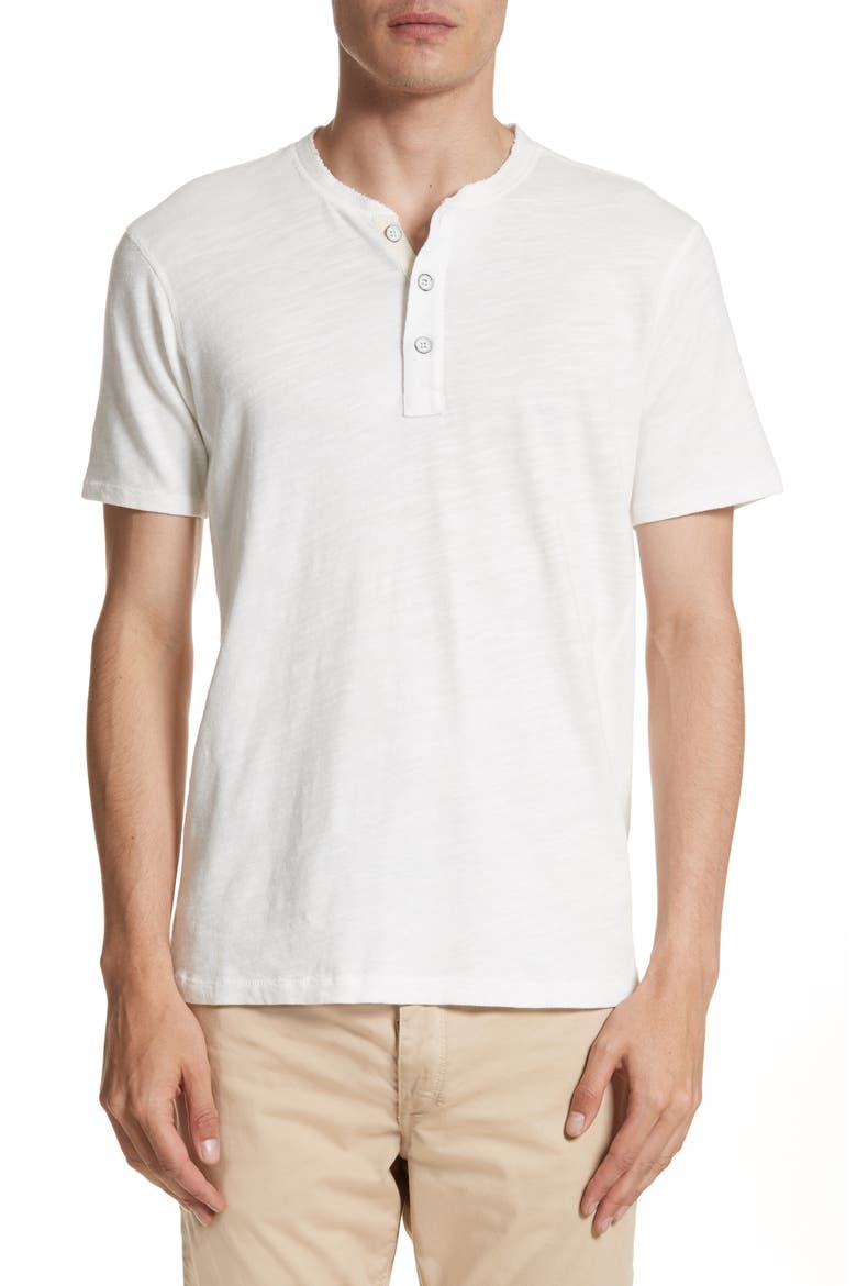 Classic Short Sleeve Flame Henley, Main, color, WHITE