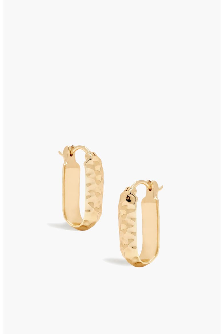 Sanu Soft Hammered Midi Hoop Earrings in Gold, Alternate, color, Gold