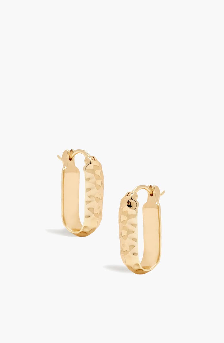 YOJ Sanu Soft Hammered Midi Hoop Earrings in Gold, Alternate, color, Gold