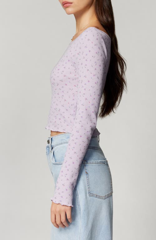Florence By Mills Off The Shoulder Long Sleeve Crop Top In Purple