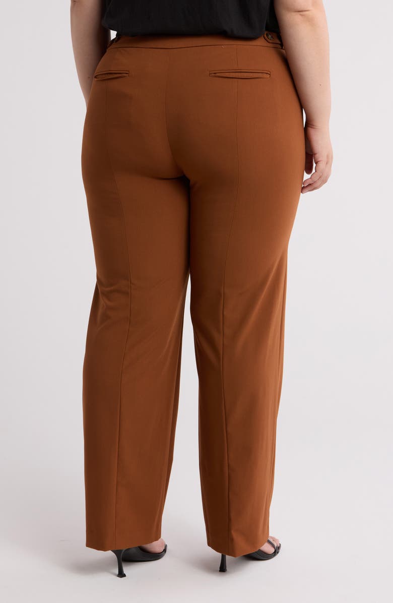 Calvin Klein Flat Front Pants, Alternate, color, Tortoise