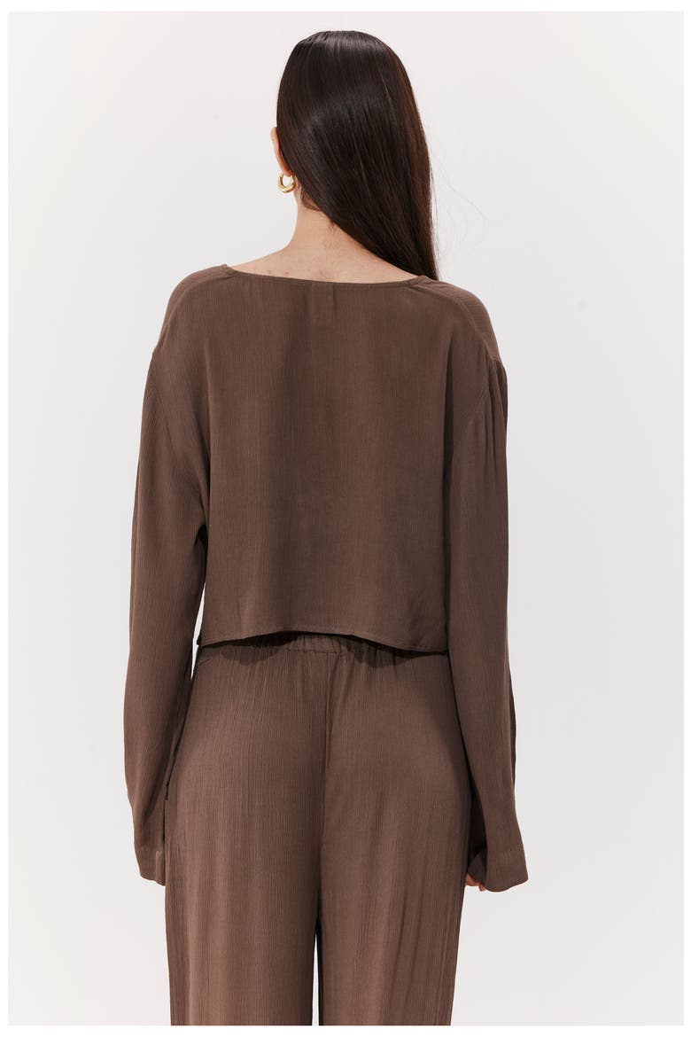 Solena Crêpe Crop Top Cover-Up, Alternate, color, Khaki