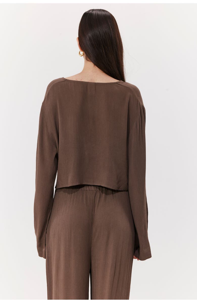 Gottex Beach Life Solena Crêpe Crop Top Cover-Up, Alternate, color, Khaki