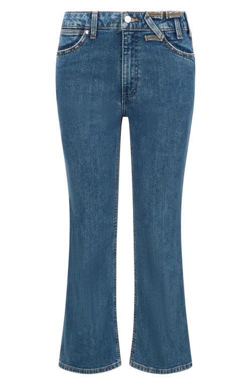 Staud X Wrangler The Cropped Indigo Wash Bootcut Jean In Indigo Wash