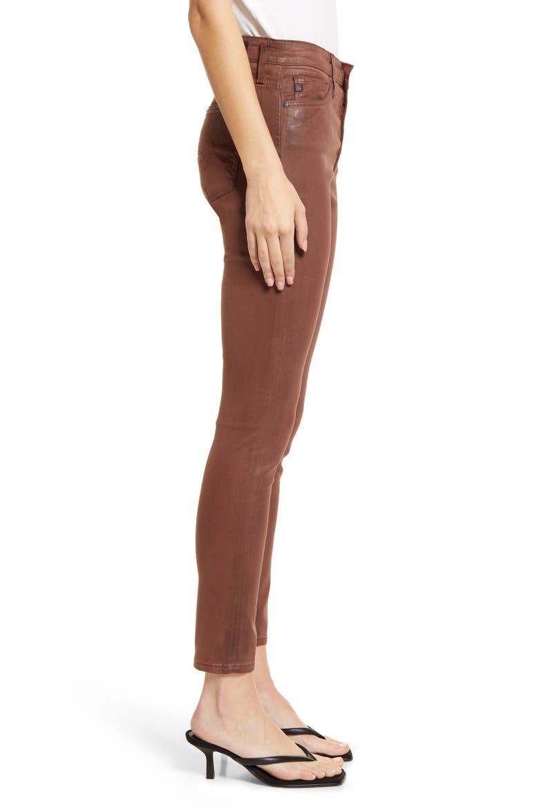 Farrah High Waist Ankle Skinny Jeans, Alternate, color, DARK WALNUT