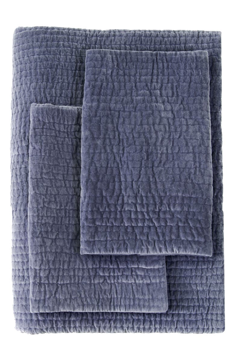 MELANGE HOME Tamara Velour Quilt 3-Piece Set, Main, color, Violet