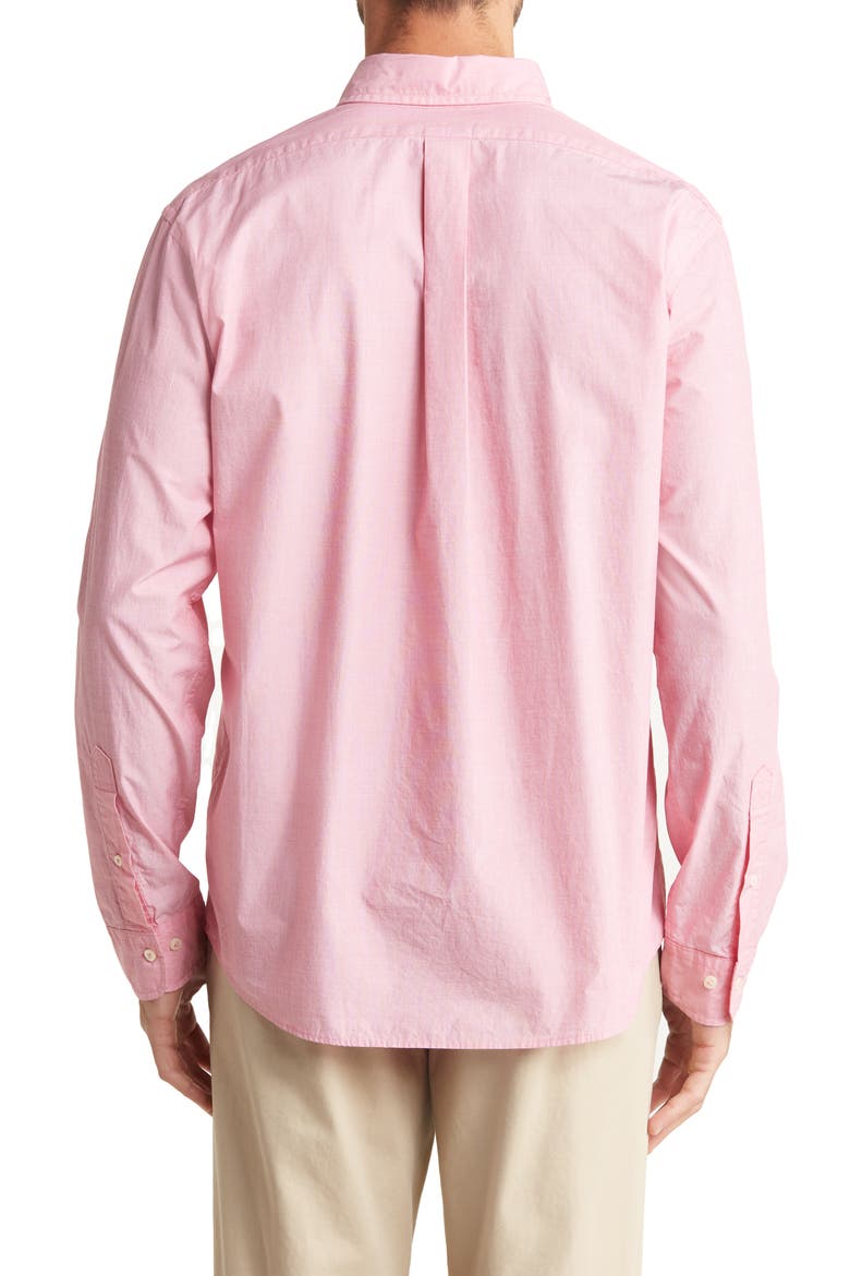 Solid Pink Button-Down Shirt, Alternate, color, EOELT RED