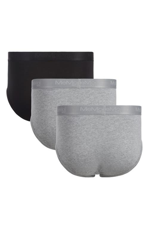 Memoi Assorted 3-pack Cool Stretch Cotton Briefs In Multi