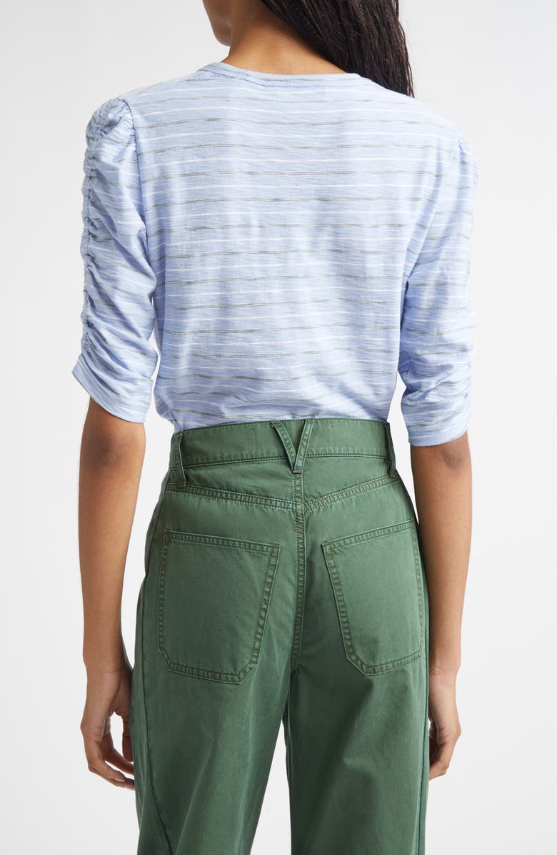 Veronica Beard Waldorf Puff Sleeve T-Shirt, Alternate, color, Ice Blue Multi