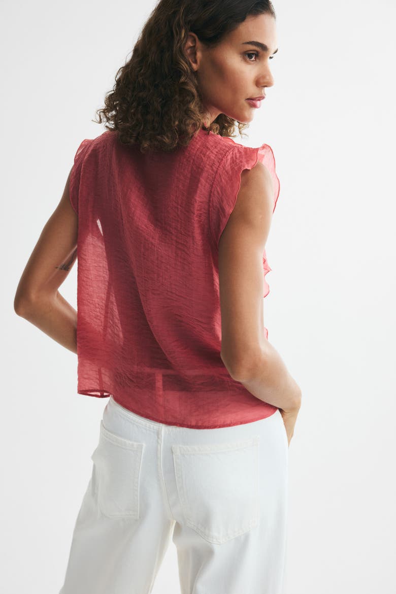 Flounced Scarf-collar Blouse, Alternate, color, Pink