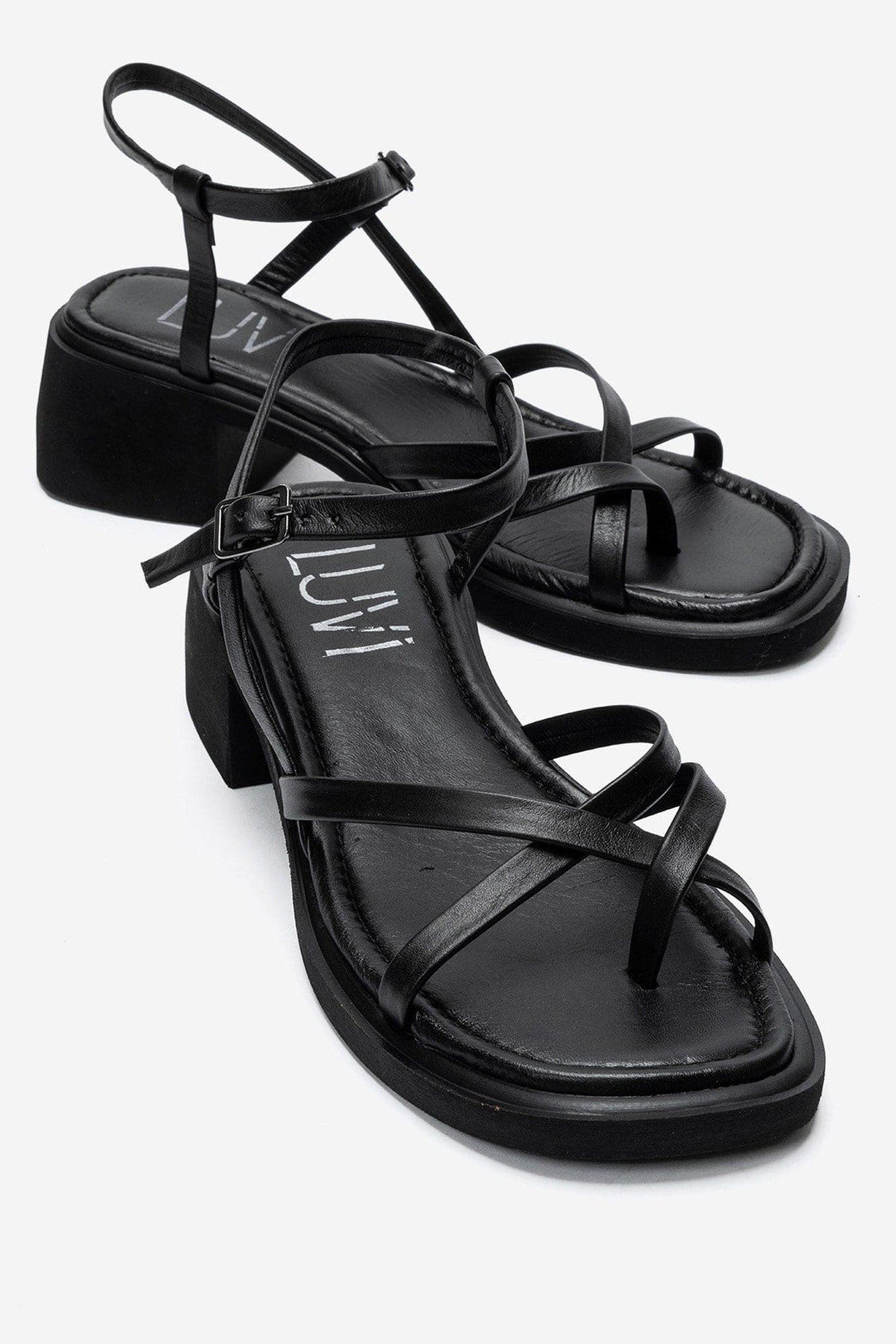 Cirelle Leather Block Heel Sandal, Main, color, Black