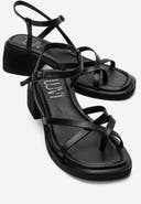 Forever & Always Shoes Cirelle Leather Block Heel Sandal