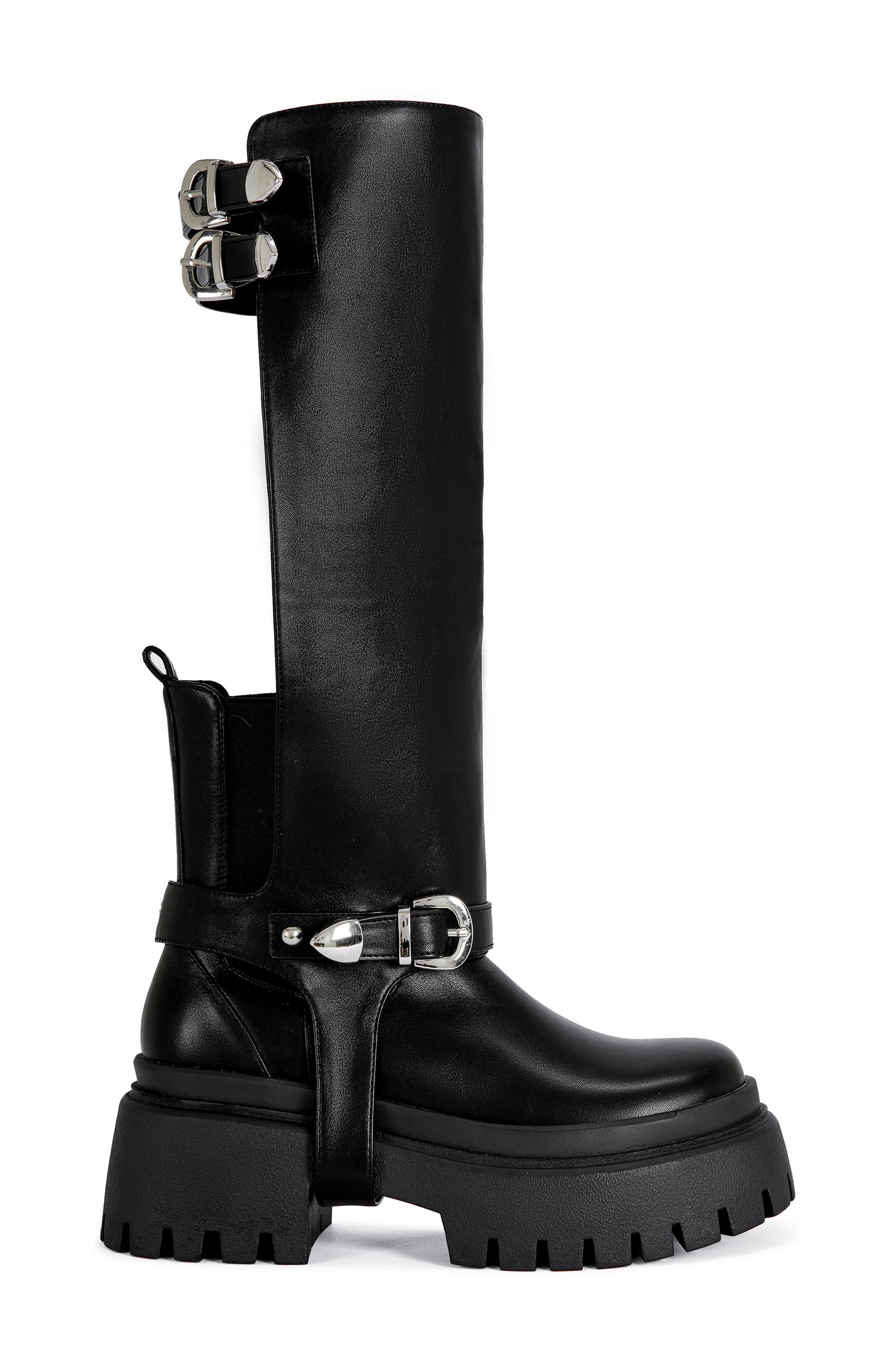 AZALEA WANG Rampage Knee High Platform Boot, Alternate, color, Black