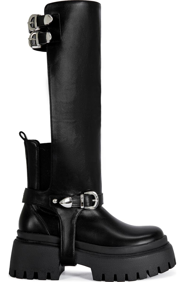 AZALEA WANG Rampage Knee High Platform Boot, Alternate, color, Black