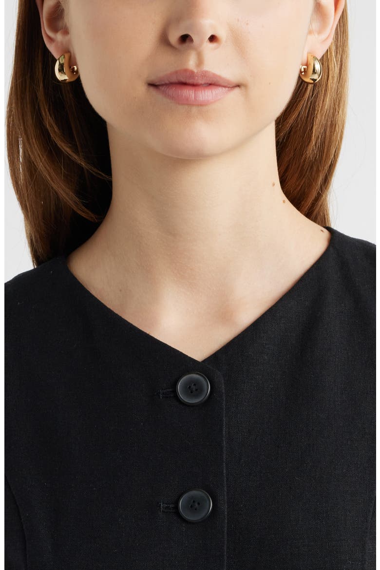 Linen Blend Vest, Alternate, color, BLACK