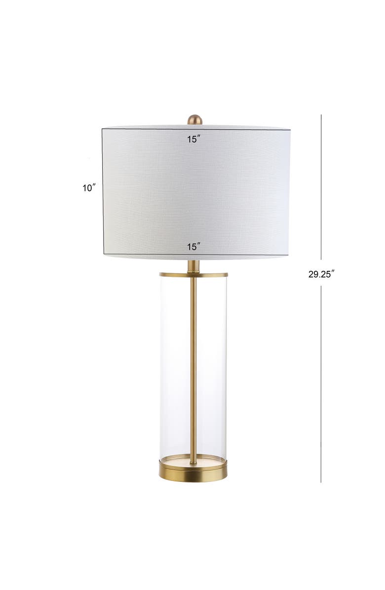JONATHAN Y Collins 29.25" Glass LED Table Lamp, Alternate, color, Clear/Brass Gold