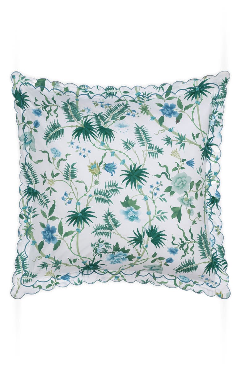 Matouk Palmyra Cotton Percale Sham, Alternate, color, Quilted Emerald