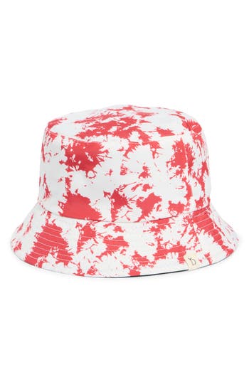 Area Stars Reversible Tie Dye Bucket Hat In Red
