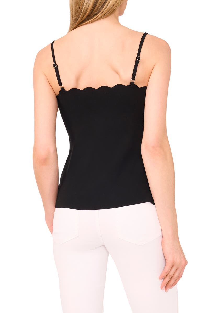 Ted Baker Scallop Laser Cut Crepe Camisole, Alternate, color, Rich Black
