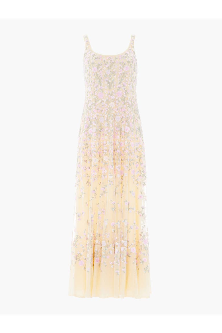 Sylvia Rose Scoop Neck Ankle Gown, Alternate, color, Lemon Sorbet/Pastel