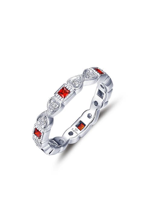 Simulated Diamond & Birthstone Band Ring