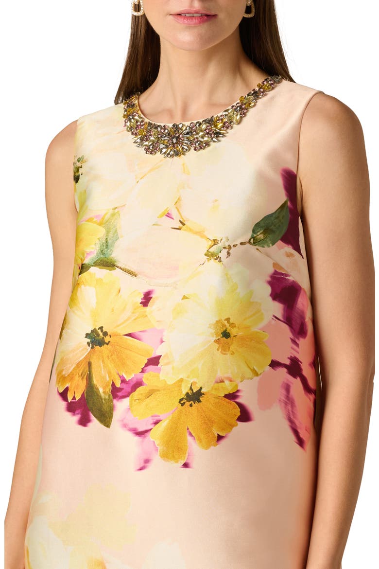 Beaded Print Mikado Gown, Alternate, color, GOLD MULTI