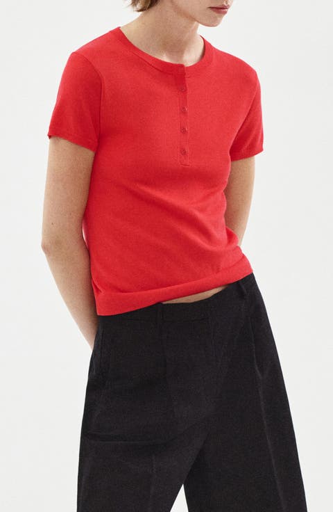 Fine Knit Henley Sweater