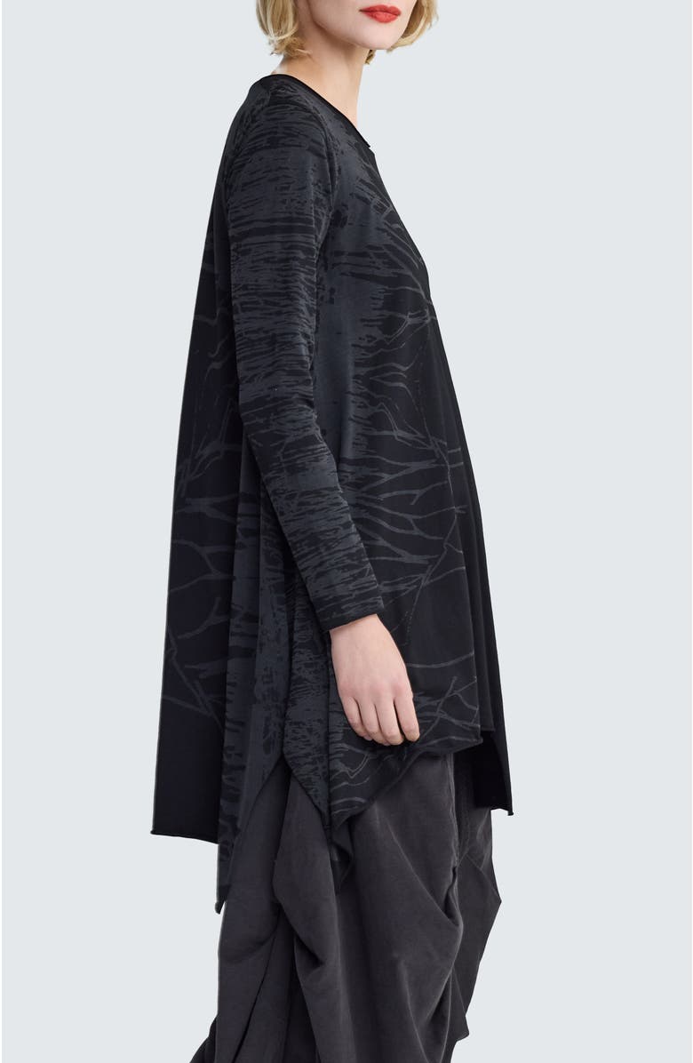 LUUKAA Melantha Abstract Burnout Tunic, Alternate, color, Ink Black