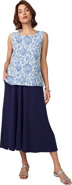 Jessica London Stretch Cotton Square Neck Tank