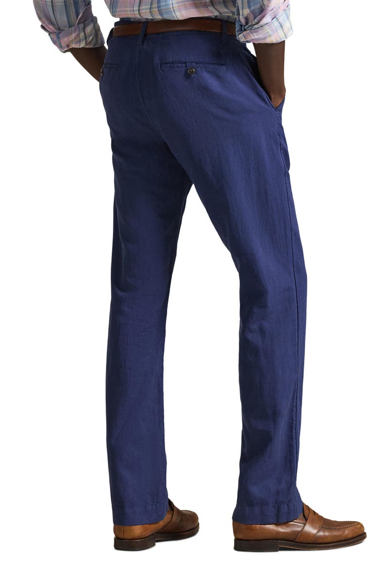 Bedford Classic Fit Linen & Cotton Pants, Alternate, color, DUSTY AZURE