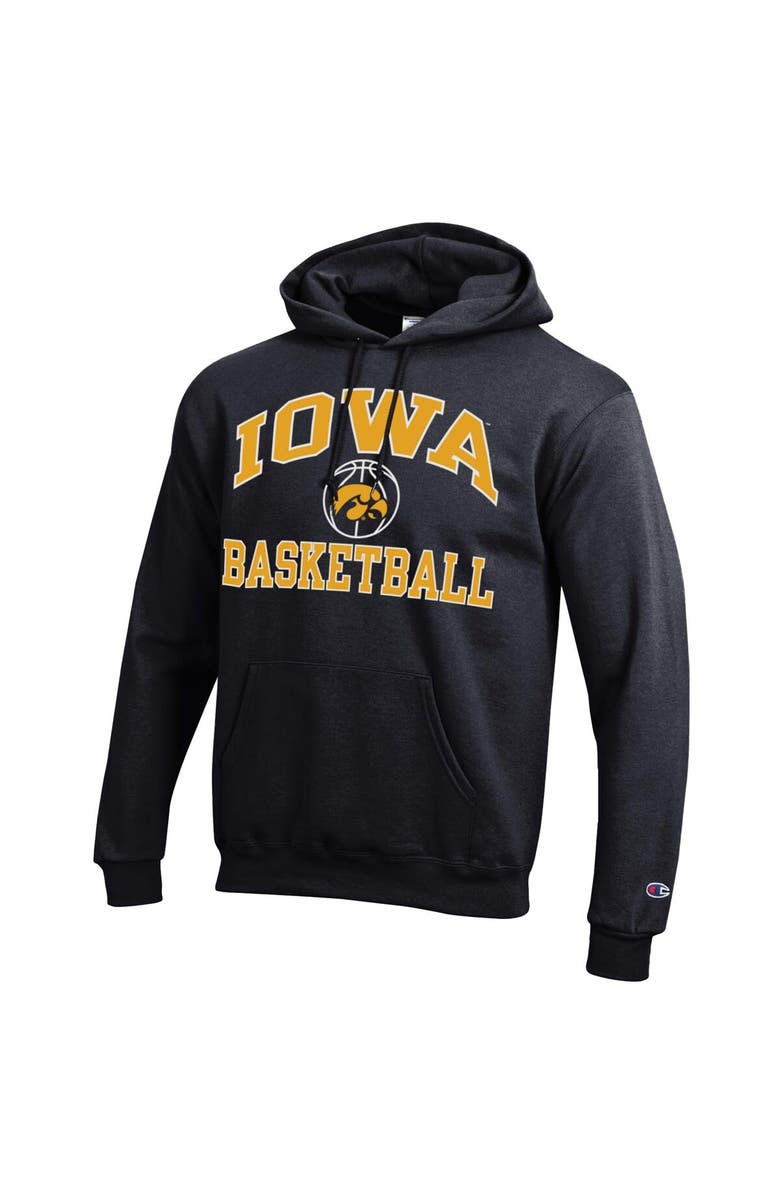 Champion Men's Champion Black Iowa Hawkeyes Basketball Icon Powerblend Pullover Hoodie, Alternate, color, Black
