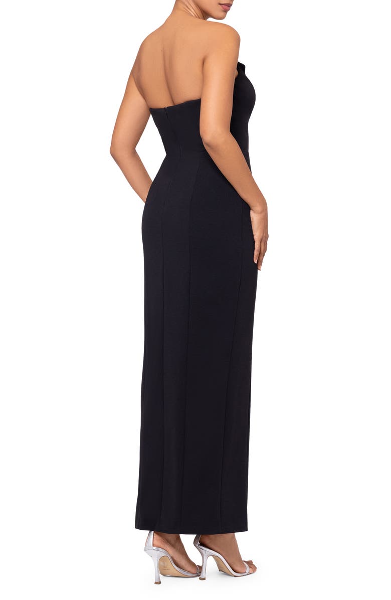 Tux Detail Strapless Column Gown