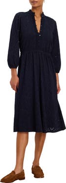 NIC+ZOE High Tea Knit Eyelet Midi Dress