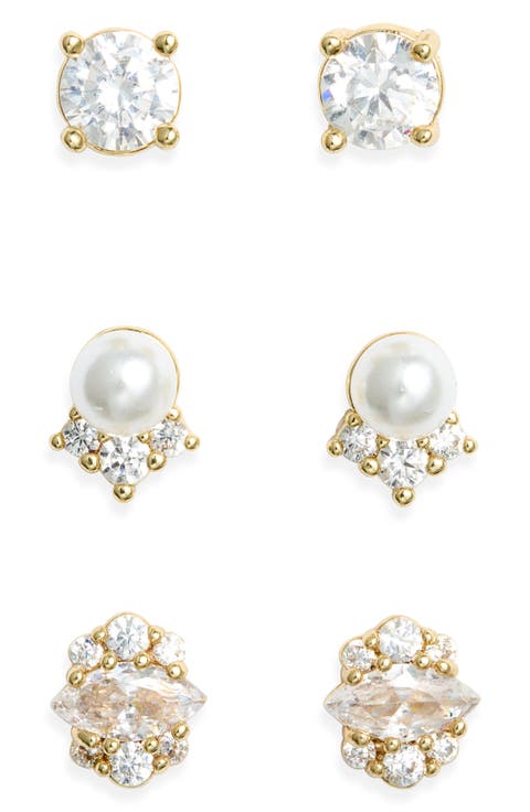 Heart Ornament Set of Three Stud Earrings