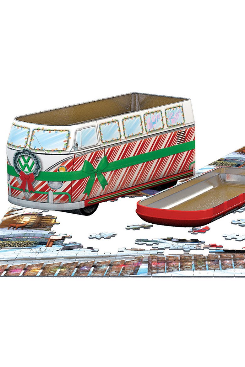 Puzzle Tin Christmas Bus 550 Piece, Alternate, color, Multicolored