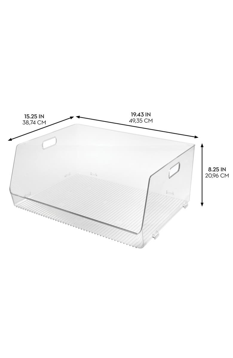 iDesign Stackable Open-Front Bin Set of 4, Alternate, color, Clear