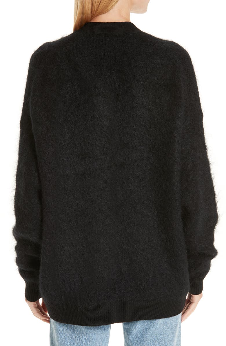 Acne Studios Oversize Wool & Mohair Blend Cardigan, Alternate, color,