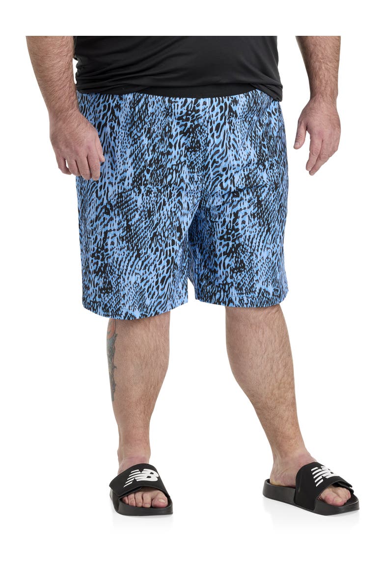 Big & Tall Animal Print Commuter Shorts, Main, color, BLUE