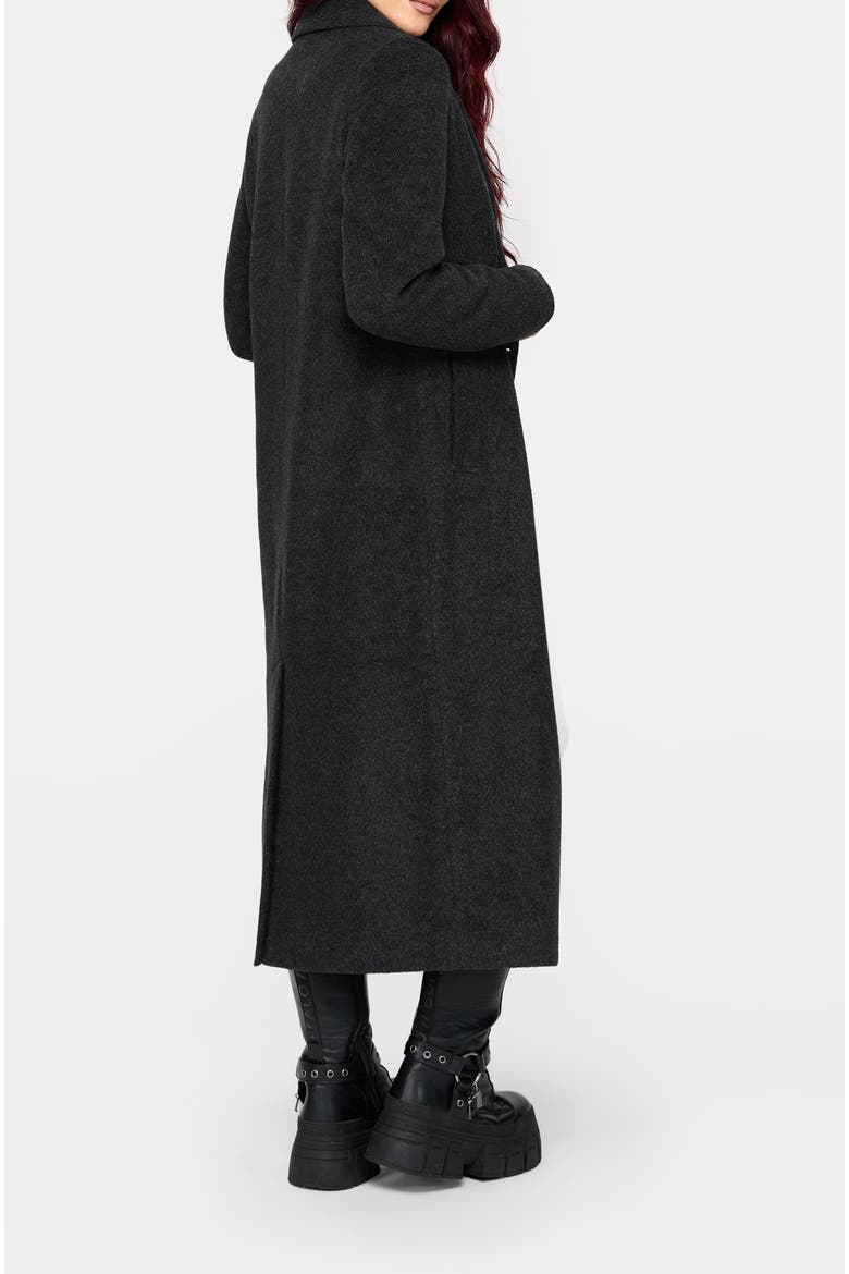 Albina Snake Pin Longline Coat, Alternate, color, Charcoal