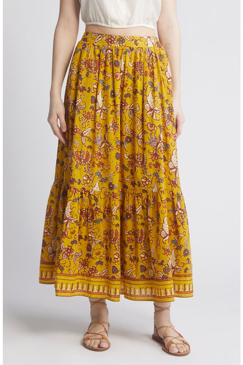 Charlene Mixed Print Organic Cotton Voile Maxi Skirt, Main, color, EVORA PRINT