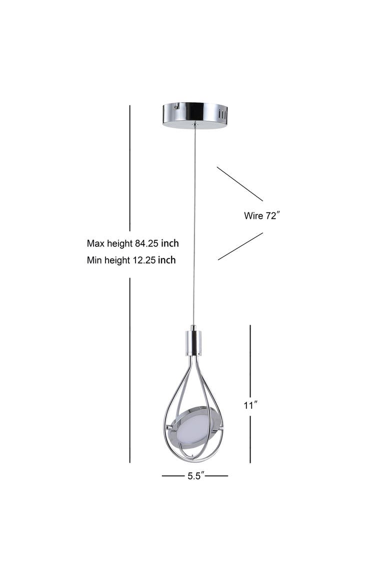Orion Adjustable Modern Integrated 1-Light Cluster LED Metal Pendant, Alternate, color, Chrome