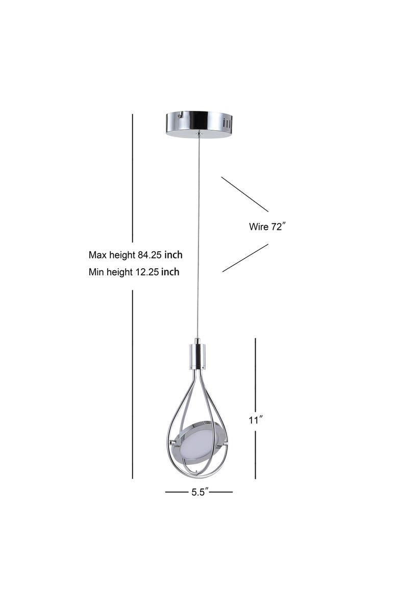 JONATHAN Y Orion Adjustable Modern Integrated 1-Light Cluster LED Metal Pendant, Alternate, color, Chrome