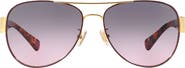COACH 58mm Gradient Lens Aviator Sunglasses