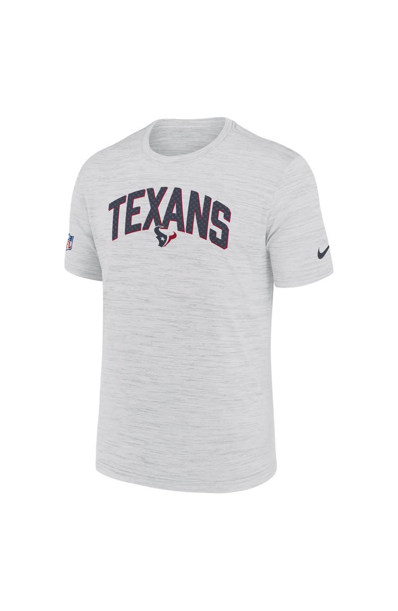Nike Men's Nike White Houston Texans Sideline Velocity Athletic Stack Performance T-Shirt, Alternate, color, 