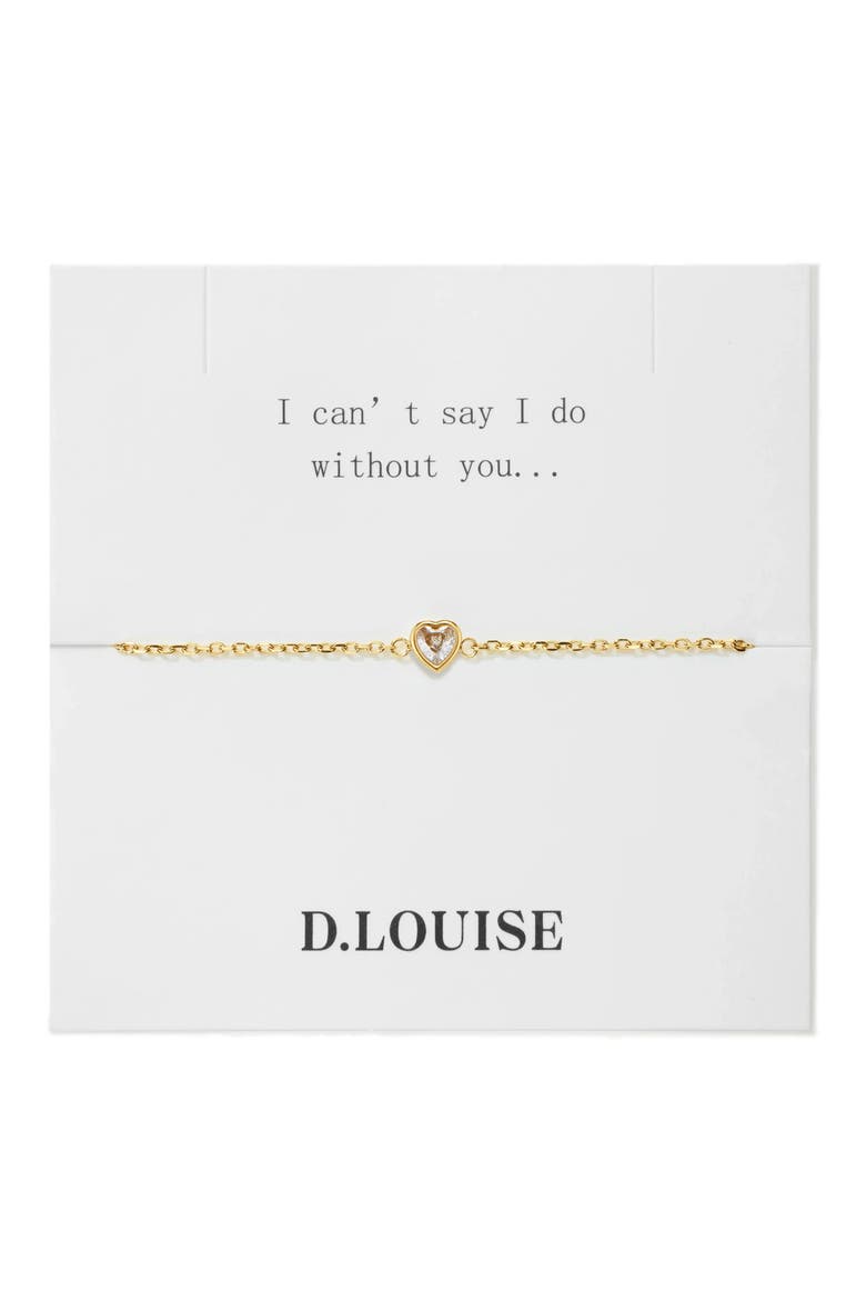 Bridesmaids Crystal Heart Bracelet, Alternate, color, GOLD